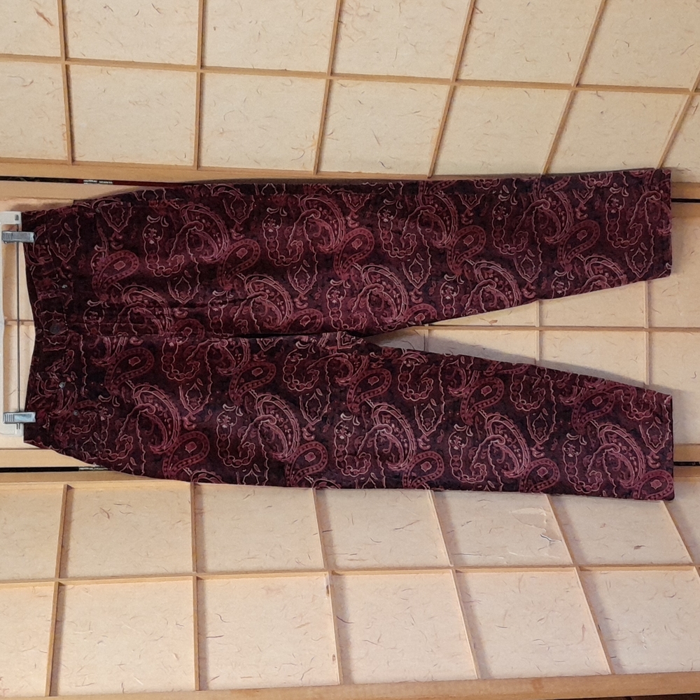 Billblass jeans maroon and black velvet pants size 10